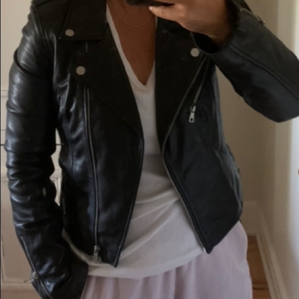 Leather biker jacket - Picture 2 of 10